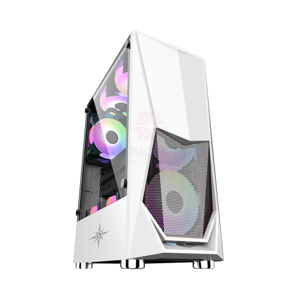 Vỏ Case Kenoo ESPORT E400-4F White ( kèm 4Fan RGB rainbow)