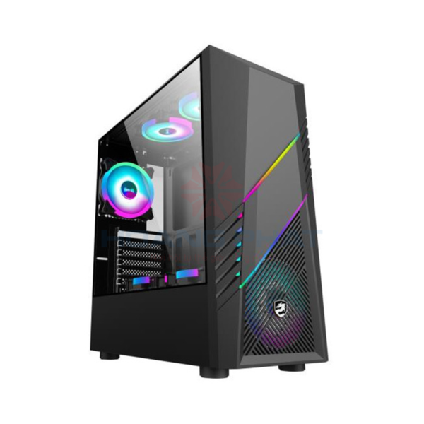 Vỏ Case Vitra Poseidon R15 Black ( kèm 3 Fan RGB)