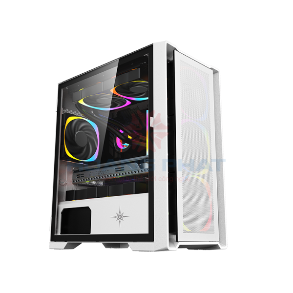 Vỏ Case Kenoo ESPORT M500-3F White ( kèm 3 fan RGB)