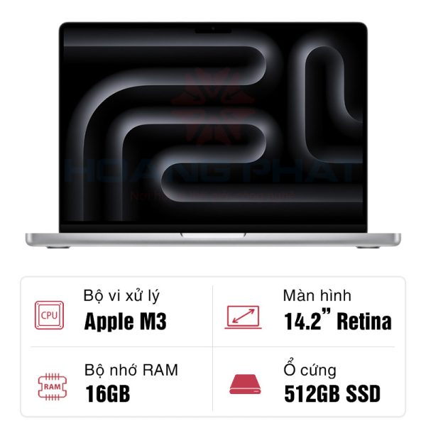 Macbook Pro 14 M3 (8C CPU - 10C GPU - 16GB - 512GB) BẠC (SILVER) Z1A90005B