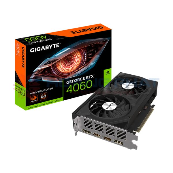 Card màn hình Gigabyte GeForce RTX 4060 WINDFORCE OC 8G (GV-N4060WF2OC-8GD)