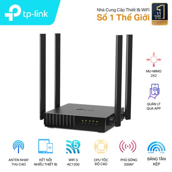 Bộ phát wifi TP-LINK ARCHER C54 (Băng Tần Kép AC1200)