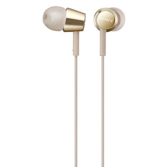 Tai nghe nhét tai Sony MDR-EX155AP (Jack 3.5, Màu Gold, Có Dây, Có Mic, Cable 1.2M)