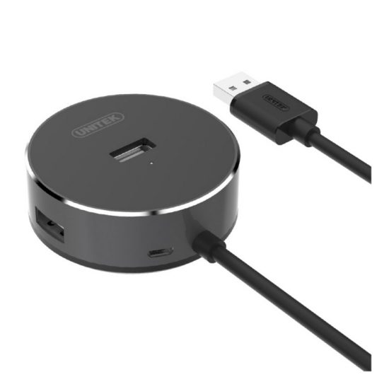 Hub USB 4 Port Unitek Y2179B BLACK ( TRÒN, VỎ NHÔM)