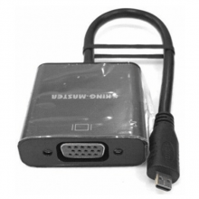 Đầu Chuyển Micro HDMI To VGA Âm Kingmaster KY-H123B (Màu Đen)