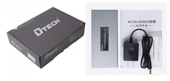 Bộ chia tín hiệu HDMI 4Port DTech DT-7144A (1 in 4 out, 4K, 340Mhz)