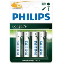 Pin không sạc Philips Carbon 2A 1.5V (R6L4B/97) - 4 viên