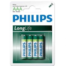 Pin không sạc Philips Carbon 3A 1.5V (R03L4B/97) - 4 viên