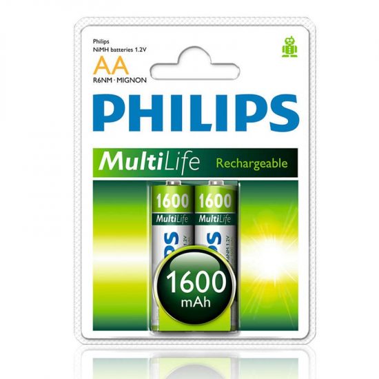 Pin sạc Philips Rechargeable 2A/1600mAh NiMH (R6B2A160/97) - 2 viên