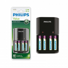 Bộ sạc pin 2A/3A Philips 200mAh + 4 viên pin sạc 800 (SCB1450NB/12)