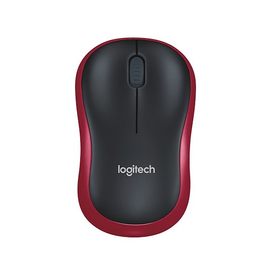Chuột máy tính không dây Logitech M185 màu đen viền đỏ