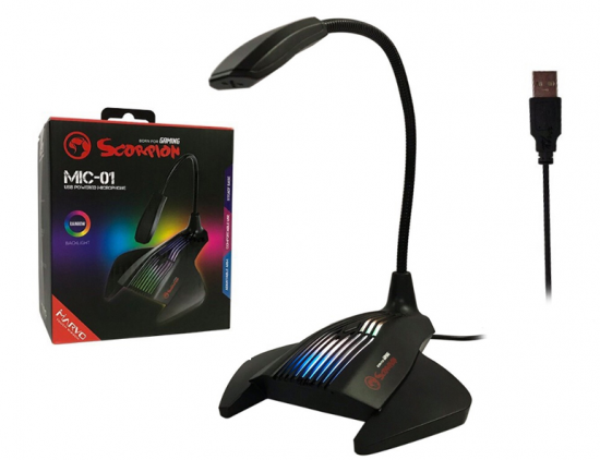 Micro Thu âm MARVO MIC 01 có đèn Led RGB (cắm cổng USB)