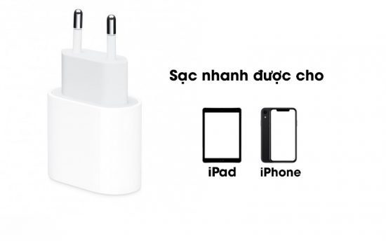 Củ sạc Iphone/Ipad APPLE 18W USB-C POWER ADAPTER MU7V2 Chính hãng