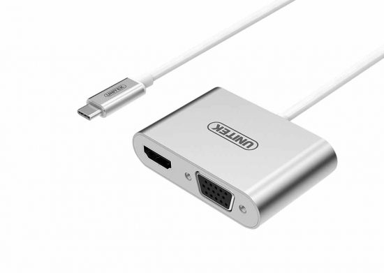 Đầu Chuyển USB TYPE C To HDMI/VGA Unitek Y-V100SL