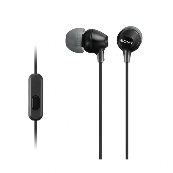 Tai nghe nhét tai SONY MDR-EX15APBZE (Jack 3.5, Màu Đen, Có Dây, Có Mic, Cable 1.2M)