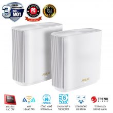 Bộ Mesh Wifi ASUS XT8 WiFi 6 2 PACK (Chuẩn AX6600, 3 băng tần, AiProtection, Parental Control)