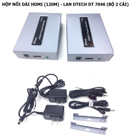 Hộp Nối Dài HDMI (120M) to Lan Dtech Sender DT7046s