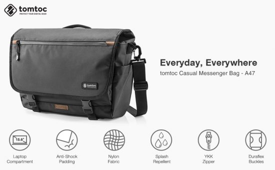 Túi chống sốc TOMTOC CROSS BODY MESSENGER 15 inch Black (A47-E01D)