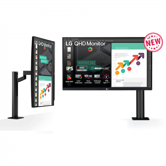 Màn hình máy tính LG QHD 27QN880-B 27'' IPS sRGB over 99% HDR USB Type-C™ Ergo stand