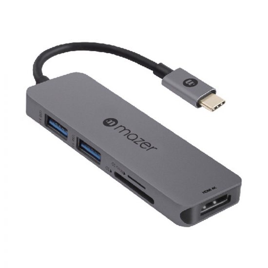 Đầu chuyển Mazer USB-C to HDMI 4K + USB 3.0 x 2 + SD/Micro SD Adapter M-UC2MULTI303-GY