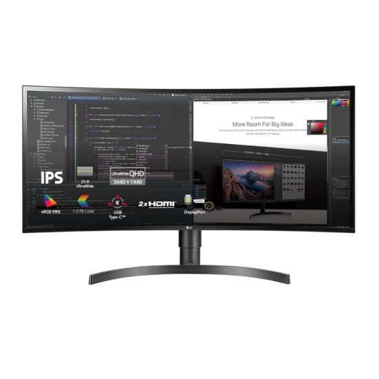 Màn hình cong 34 inch LG 34WN80C-B UltraWide™, tấm nền IPS, độ phân giải 4K, 75Hz, sRGB over 99%, HDR 10, USB Type-C™, Loa 5W