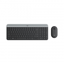 Bộ combo bàn phím chuột không dây Logitech MK470 slim màu đen, kết nối wireless 2.4G