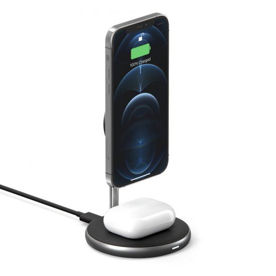 BỘ SẠC KHÔNG DÂY HYPERJUICE MAGNETIC 2 IN 1 HJ461 WIRELESS CHARGING STAND IPHONE 12 SERIES & AIRPODS