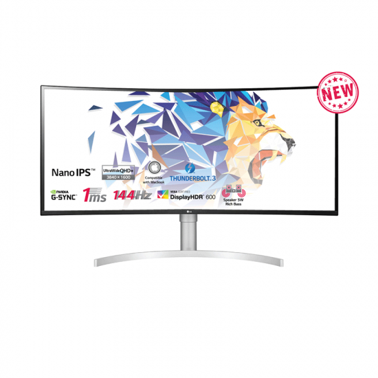 MÀN HÌNH LG 38" 38WN95C-W QHD,NanoIPS,144hz,1ms,HDMI,DP,USB-C,Audio,GSync,Cong