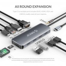 Đầu chuyển Orico USB Type C 11 trong 1 MC-U111P-V1-GY