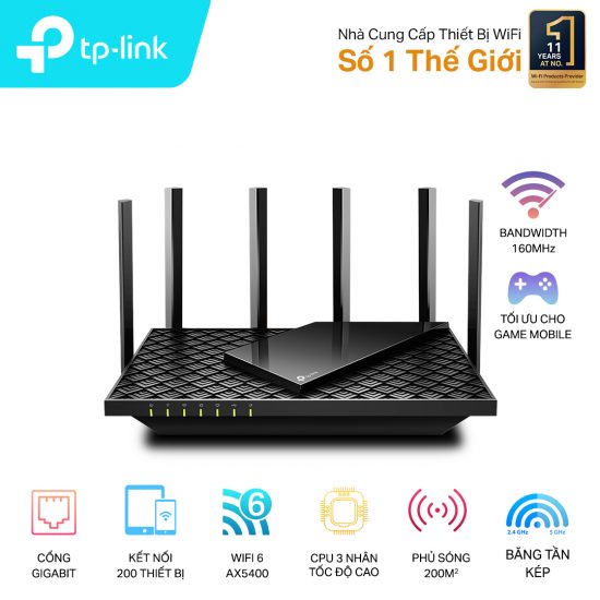 Bộ phát Wifi TP-Link Archer AX73 (Wi-Fi 6 Gigabit Băng Tần Kép AX5400)