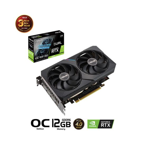 Card màn hình ASUS Dual GeForce RTX 3060 V2 OC 12GB GDDR6 (DUAL-RTX3060-O12G-V2)