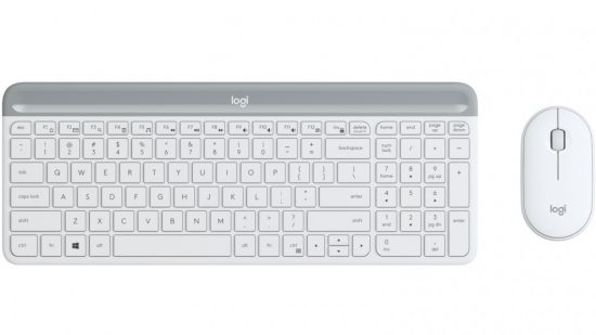 Bộ combo bàn phím chuột không dây Logitech MK470 slim màu trắng, kết nối wireless 2.4G