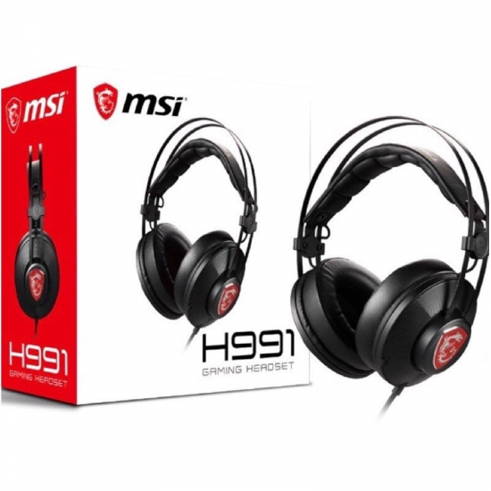 TAI NGHE GAMING OVER EAR MSI H991 (Jack 3.5mm, Giả lập 7.1, Da Mềm, Gọng Kim Loại)