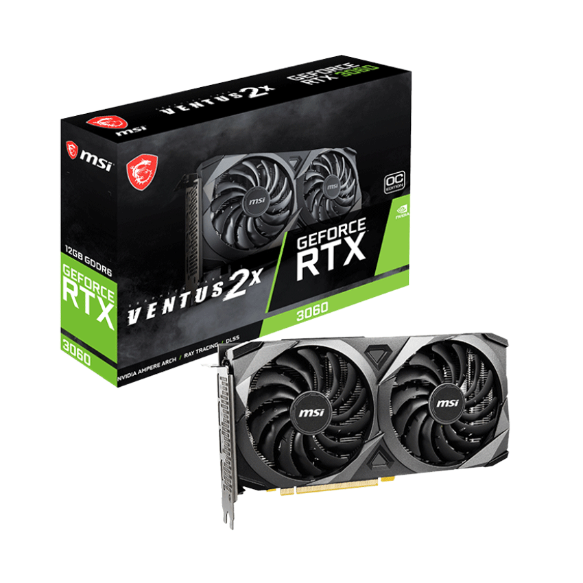 Card màn hình MSI RTX3060 VENTUS 2X 12G OC (12GB, DDR6, 192BIT, 2FAN)