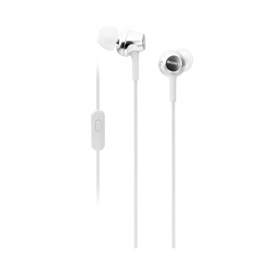 Tai nghe nhét tai Sony MDR-EX155AP (Jack 3.5, Màu Trắng, Có Dây, Có Mic, Cable 1.2M)