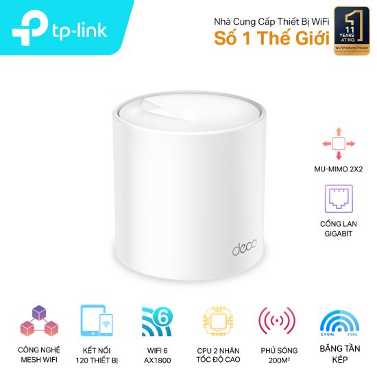 WHOLE-HOME WI-FI SYSTEM TP-LINK DECO X20-AX1800 (1 chiếc / pack)