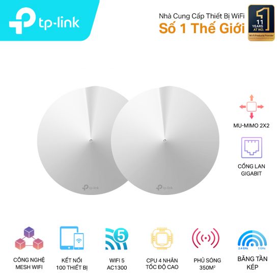 Bộ phát wifi Mesh TP-Link Deco M5, AC 1300, bộ gồm 2 chiếc