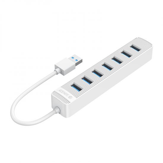 Bộ Chia 7 Cổng USB HUB Orico USB 3.0 (TWU3-7A-WH, Màu Trắng)