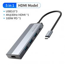 Đầu chuyển Orico USB Type C 5 trong 1 5SXH-GY