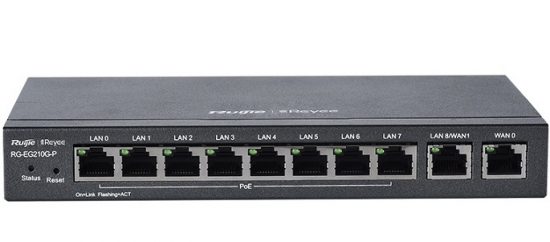 Smart Gateway 10 cổng RUIJIE REYEE RG-EG210G-P (1 WAN, 9 LAN, PoE,