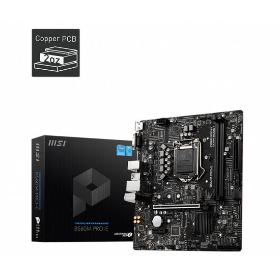 Mainboard MSI B560M PRO-E (LGA 1200, 2x DDR4, HDMI, VGA, M.2 PCIe 3.0, m-ATX)