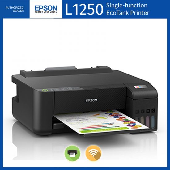 Máy In Phun Màu  EPSON ECOTANK L1250 (In Màu A4, 1 mặt, 4 màu, có sẵn bộ in liên tục, có wifi)