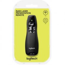 Bút Trình Chiếu không dây Logitech Presenter Cordless R400 màu đen, đèn Laser màu đỏ