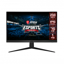 Màn hình Gaming MSI 23.8 inch G241V E2 (Full HD, Tấm Nền IPS, Tần Số Quét 75Hz/, DMI, DP, Audio, Freesync)