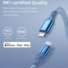 Cáp USB-C to LIGHTNING INNOSTYLE POWERFLEX MFI ICL150AL MÀU XANH (PD60W)