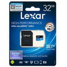 Thẻ nhớ MicroSDHC 32GB LEXAR C10 (LSDMI32BB633A), đi kèm Adapter chuyển sang SD