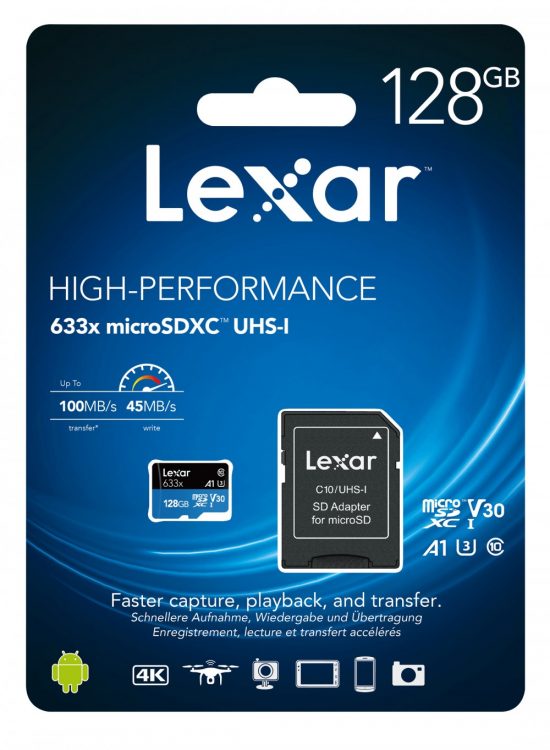 Thẻ nhớ MicroSD 128GB LEXAR  633x (LSDMI128BB633A)