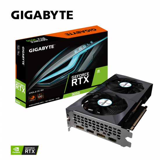 Card màn hình VGA GIGABYTE GeForce RTX 3050 EAGLE 8G (N3050EAGLE-8GD)