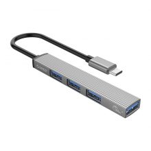 Bộ Chia Type C ra 4 cổng USB 3.0 và 2.0 Orico AH-13-GY-BP (Xám, cáp 15cm)