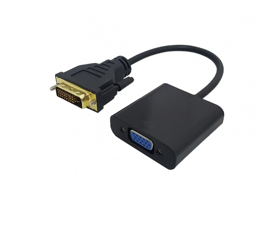 Đầu Chuyển DVI (24+1) TO VGA (L) 0.2M BLACK (DVI dương, VGA âm)